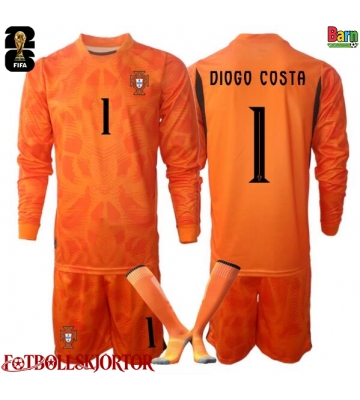 Portugal Diogo Costa #1 Målvakt Borta Kläder Barn VM 2026 Långärmad (+ Korta byxor)